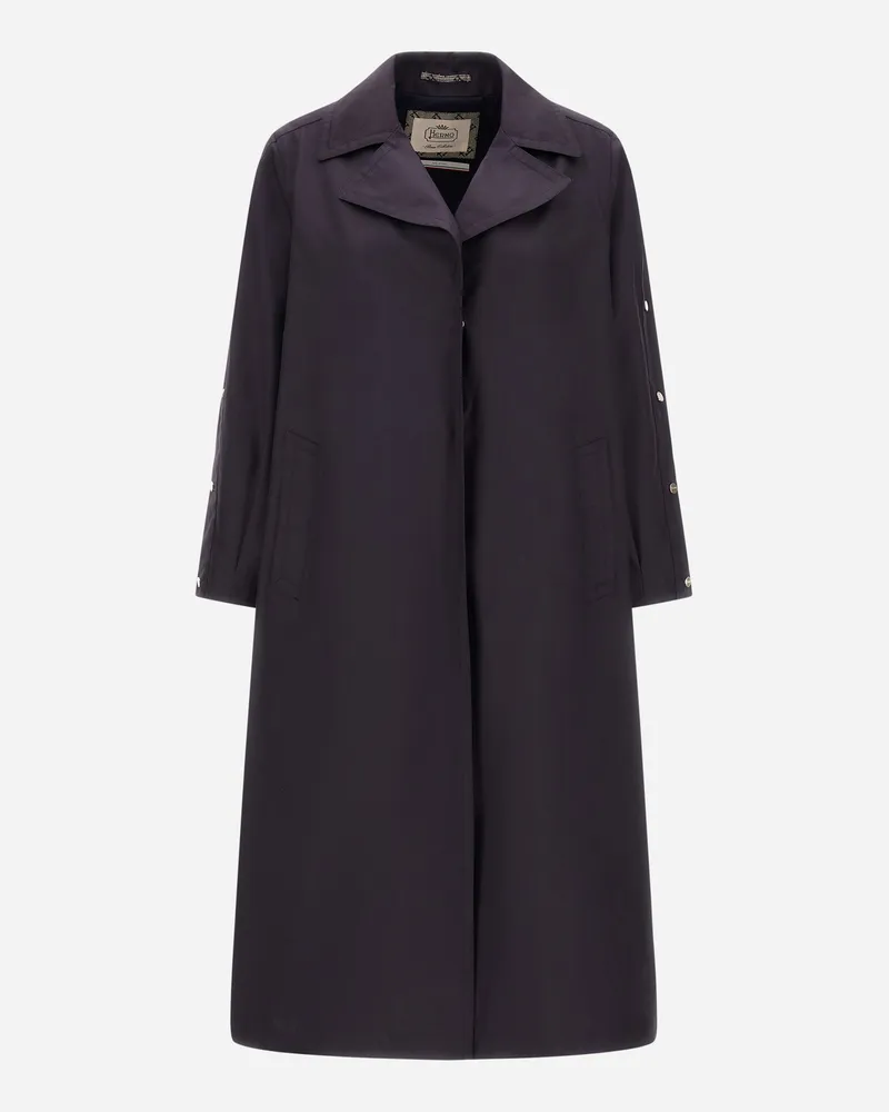 Herno Trenchcoat Aus Delon Und Monogram Lurex Marineblau