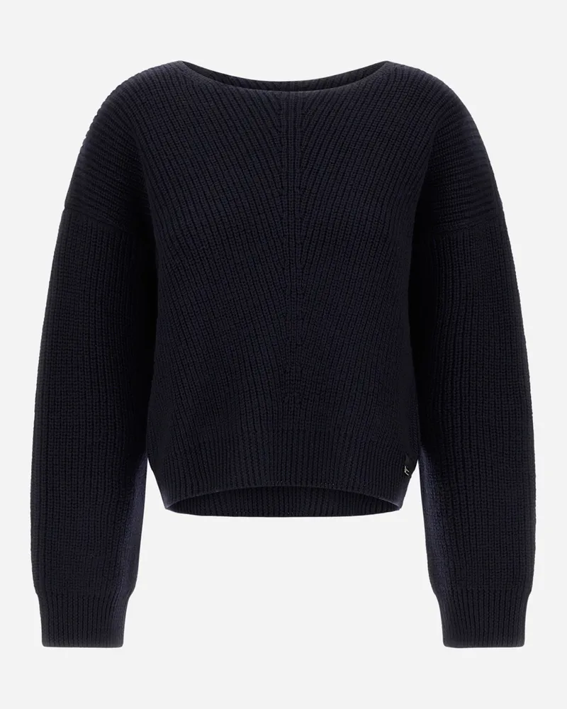 Herno Pullover Aus Wolle Mit Reliefverarbeitung - Frau Pullover & Strickjacken Dunkelblau Dunkelblau