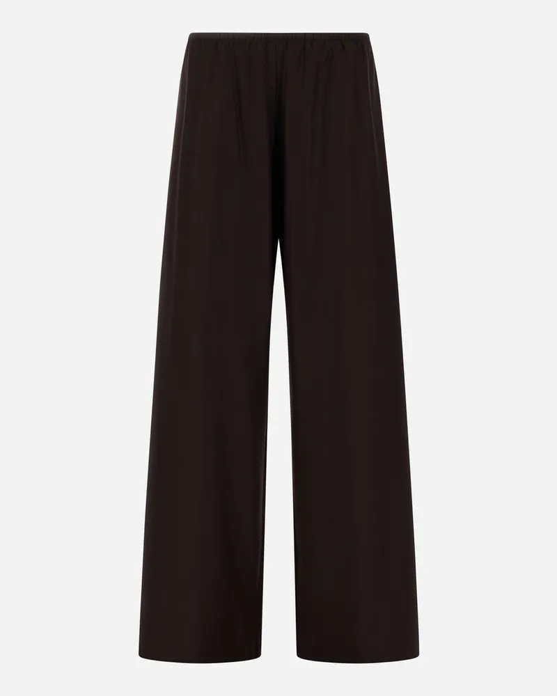 Herno Hose Aus Wolle Und Seide - Frau Hose Dunkle Schokolade Dunkle