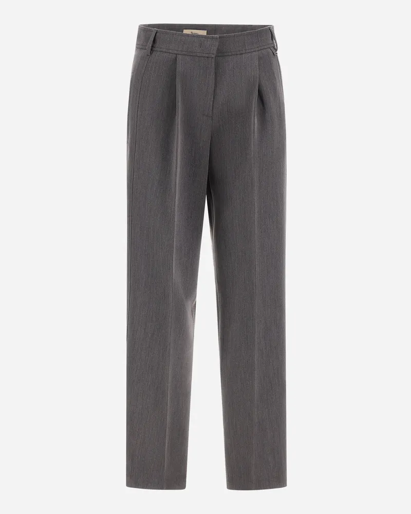 Herno Hose Aus Fliessendem Twill - Frau Hose Grau Grau