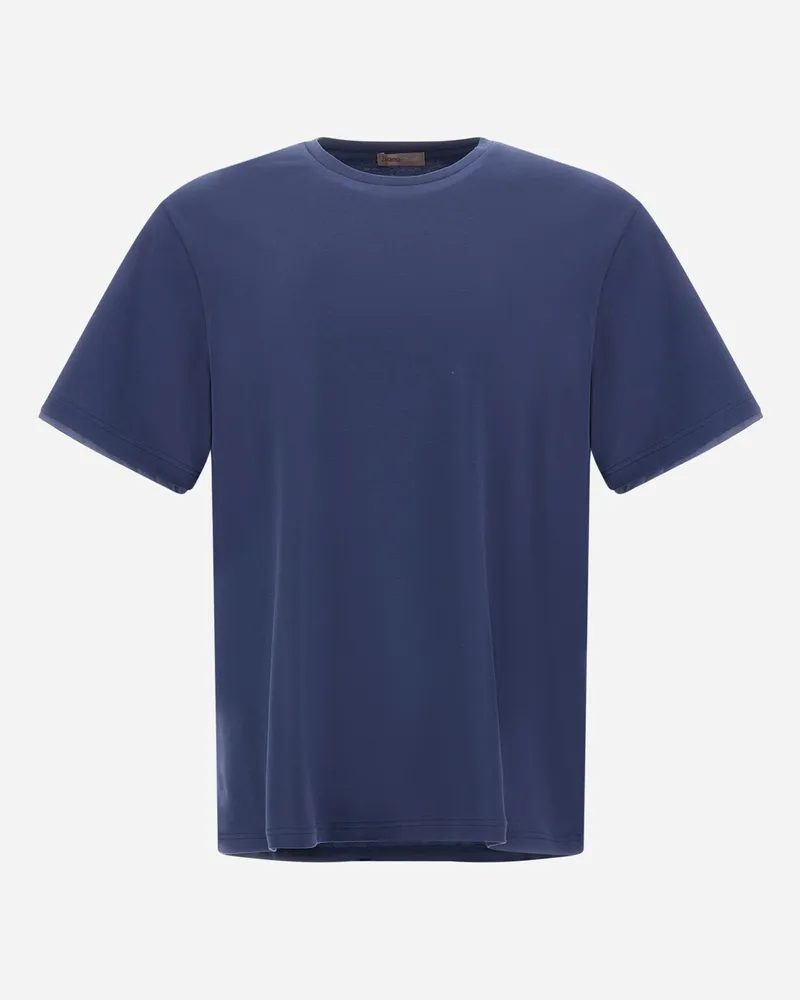 Herno T-shirt Resort Aus Leichtem Baumwolljersey Und Leichtem, Elastischem Nylon - Mann T-shirt & Polo-shirts Hellblau Hellblau