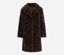 Mantel Aus Curly Alternative Fur - Frau Mäntel & Trenchcoats Dunkle Schokolade