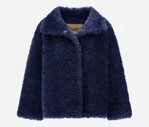 Kurze Jacke Mit Der Haptik Von Gelocktem Fell - Frau Mäntel & Trenchcoats Königsblau