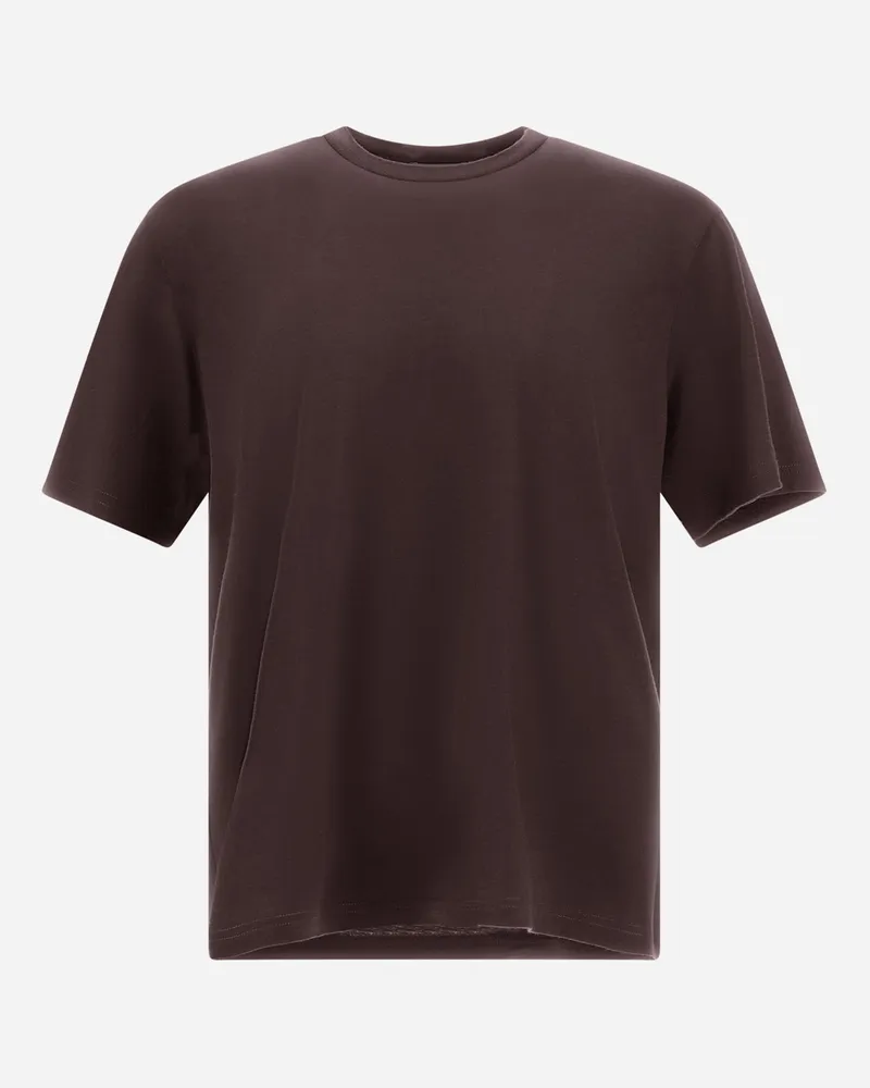Herno T-shirt Resort Aus Wolljersey Mit Glänzender Optik - Mann T-shirt & Polo-shirts Dunkelbraun Dunkelbraun