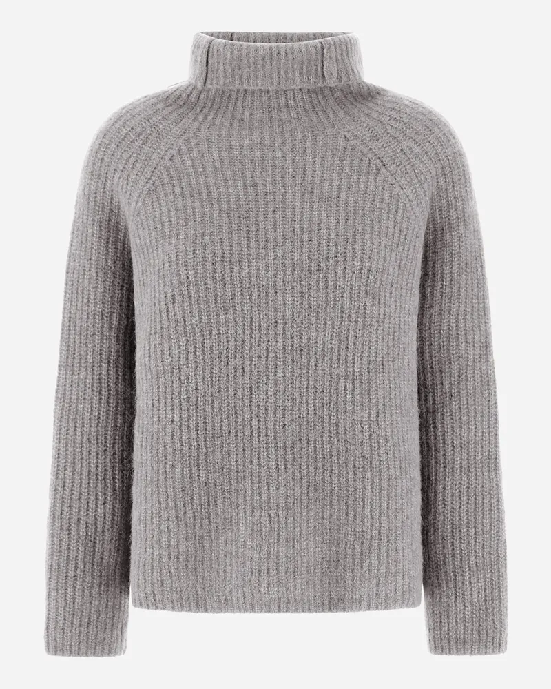 Herno Pullover Aus Plain Alpaca Wool Grau