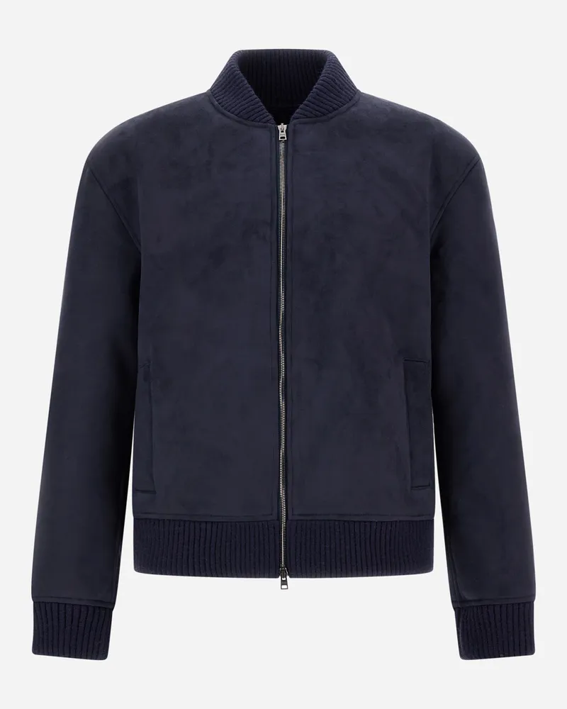 Herno Bomberjacke Aus Shearling-imitat - Mann Bomber Blau Blau
