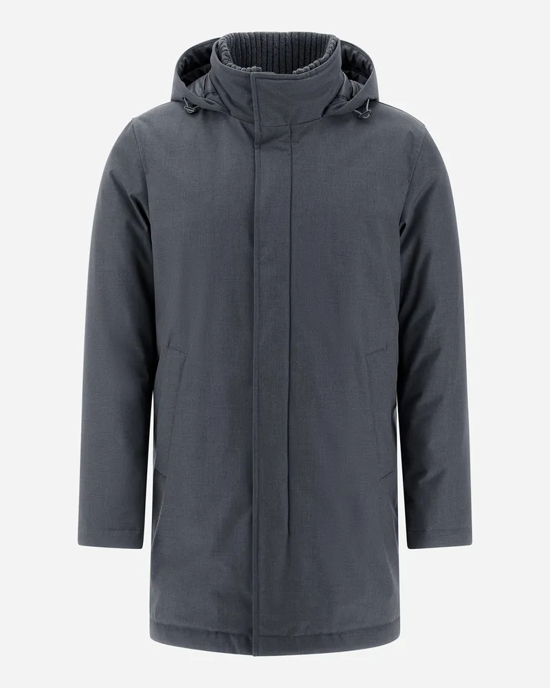 Herno Winterjacke Aus New Business Und Nylon Ultralight - Mann Mäntel & Trenchcoats Grau Grau