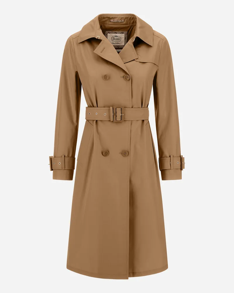 Herno Trenchcoat Aus Delon Und Monogram Camel