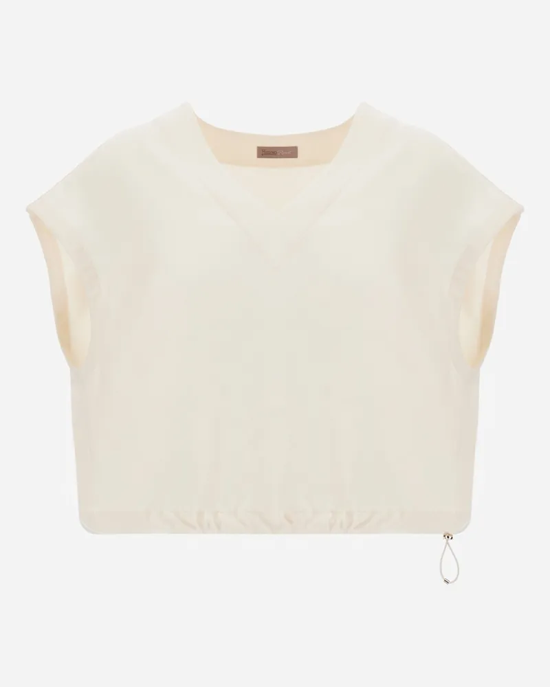 Herno Top Resort Aus Flanell Mit Kaschmirhaptik - Frau T-shirts Und Tops Elfenbein Elfenbein