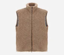 Weste Resort Aus Flanell Mit Kaschmirhaptik - Mann Mäntel & Trenchcoats Helltaupe
