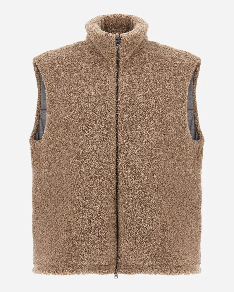 Herno Weste Resort Aus Flanell Mit Kaschmirhaptik - Mann Mäntel & Trenchcoats Helltaupe Helltaupe