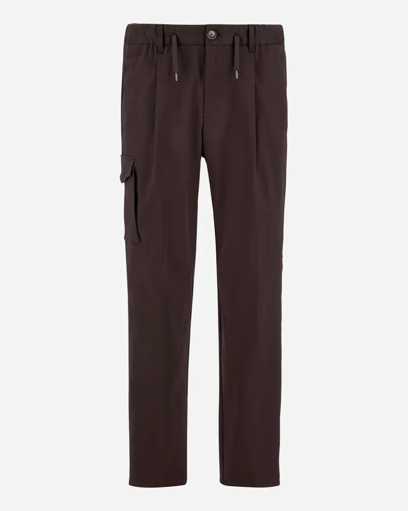 Herno Hose Resort Aus Elastischer Baumwolle - Mann Hose Dunkelbraun Dunkelbraun