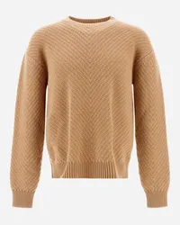 Herno Pullover Aus Infinity Herringbone Wool Camel