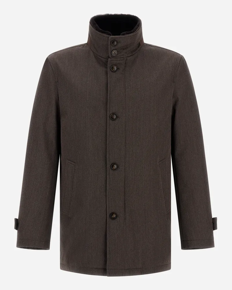 Herno Kurzmantel Aus Hochwertiger Wolle - Mann Mäntel & Trenchcoats Dunkelbraun Dunkelbraun