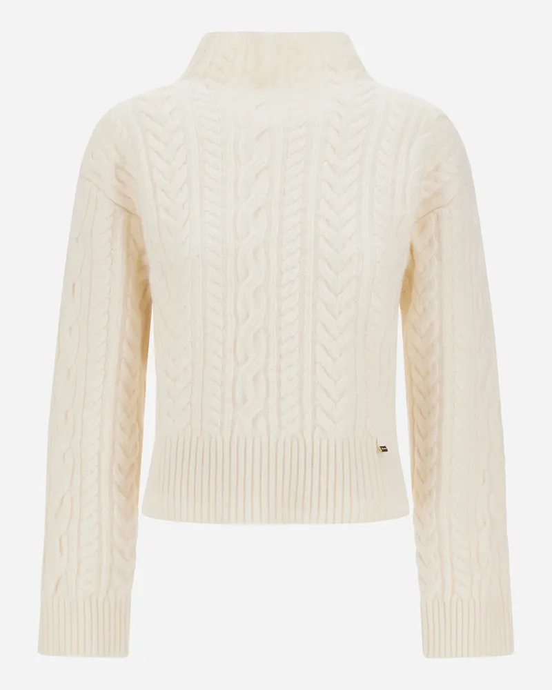 Herno Pullover Aus Wolle Mit Zopfmuster - Frau Pullover & Strickjacken Weiß Weiß