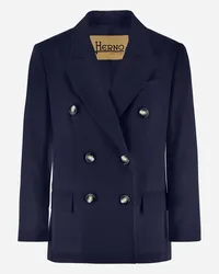 Herno Light Linen Blazer Marineblau