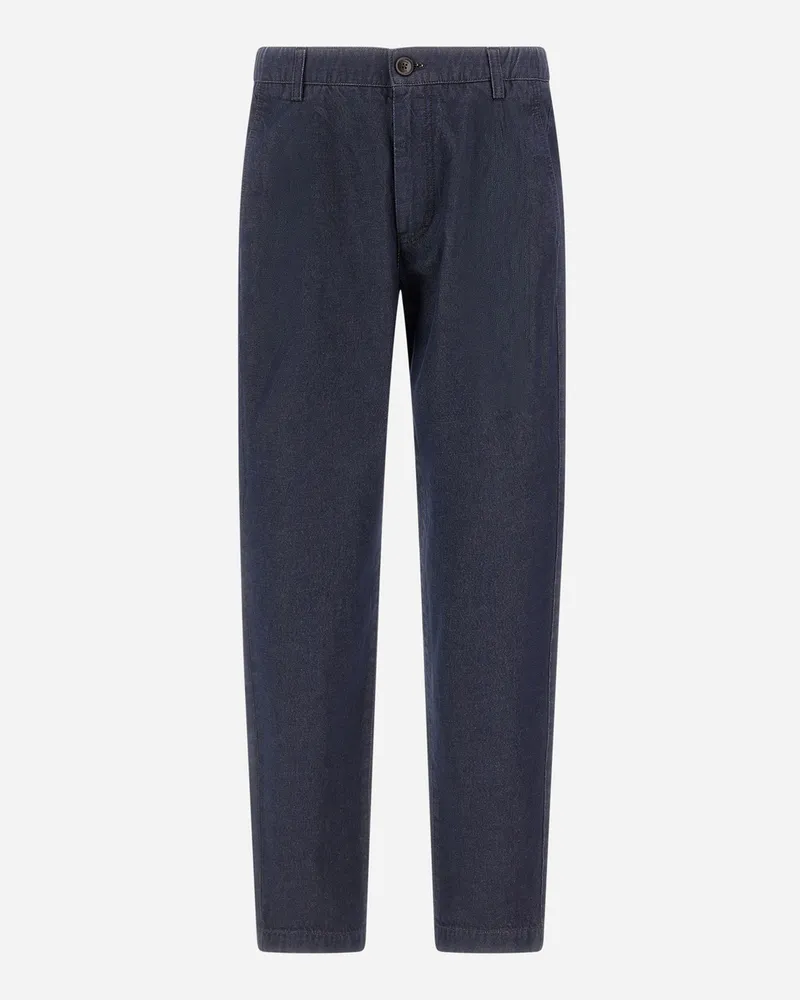 Herno Hose Aus Denim Aus Biobaumwolle - Mann Hose Marineblau Marineblau