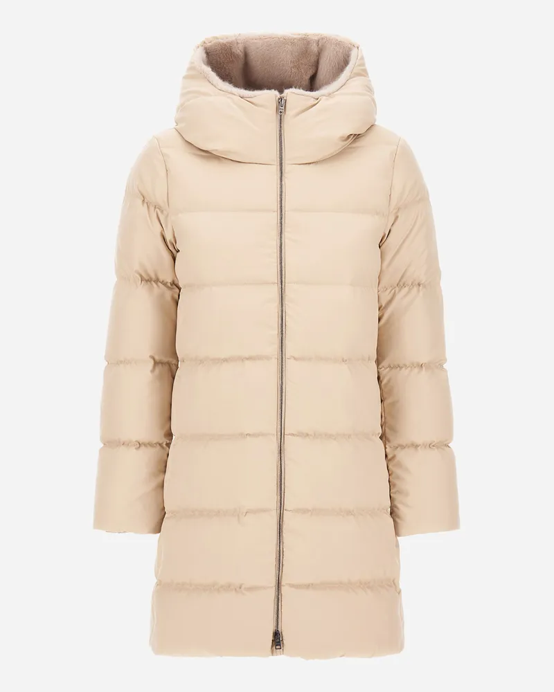 Herno A-form-jacke Aus Arendelle Und New Lady Faux Fur - Frau A-shape Ecru Ecru