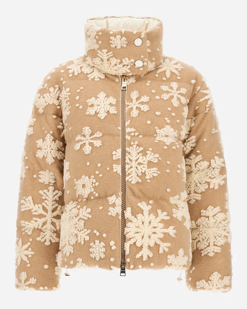 Herno Jacke Aus Jacquard-gewebe Snowflake - Frau Parka & Jacken Chantilly/naturweiß Chantilly
