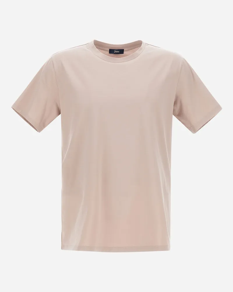 Herno T-shirt Aus Superfine Cotton Stretch Chantilly