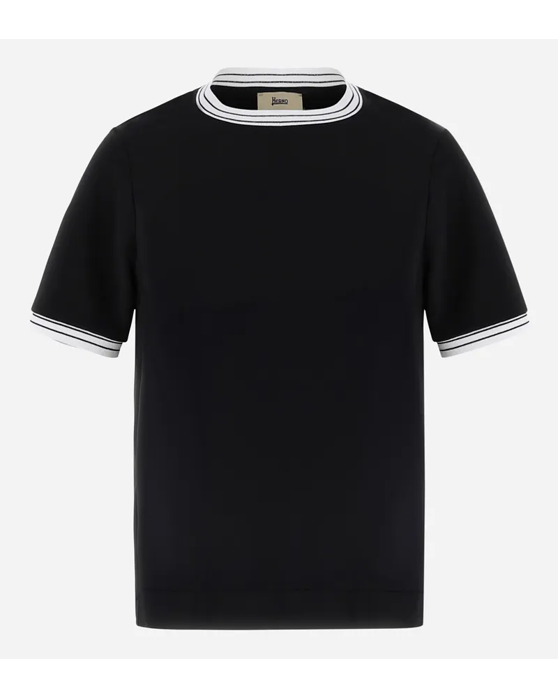 Herno Casual Satin T-shirt Schwarz