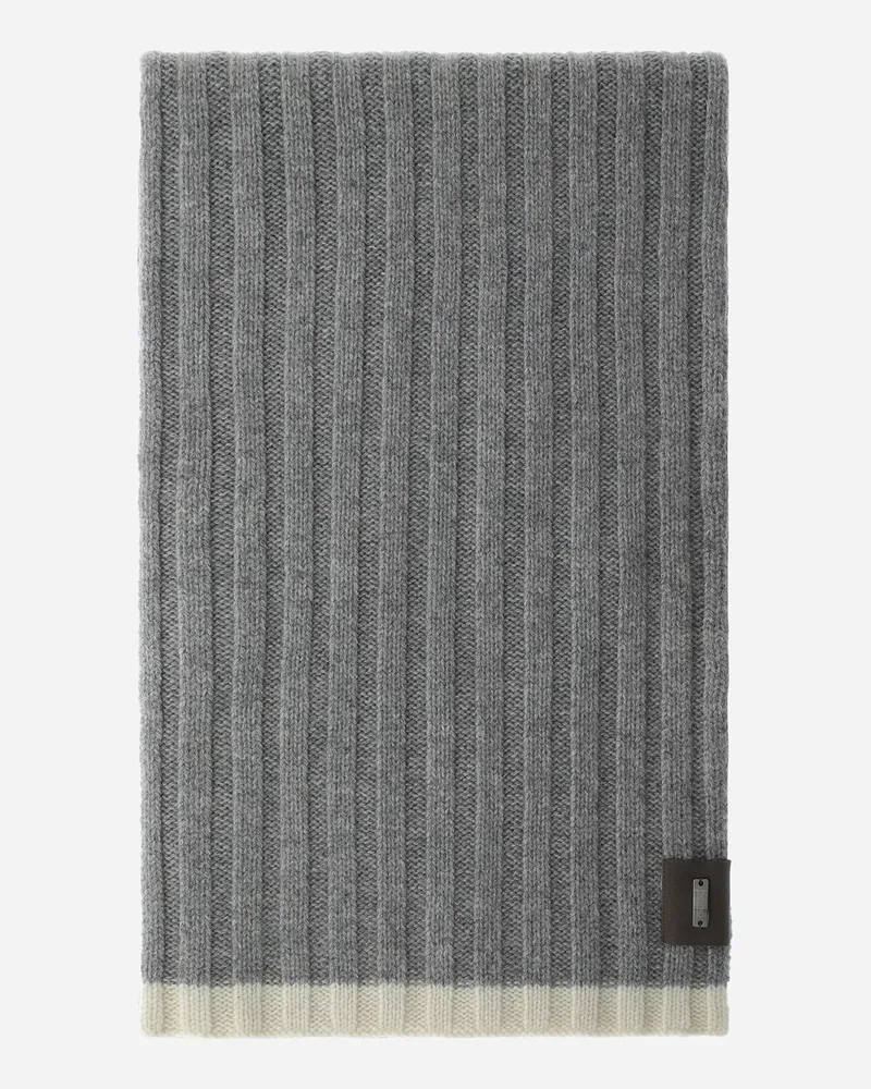 Herno Schal Aus Kaschmir Und Alcantara Grau