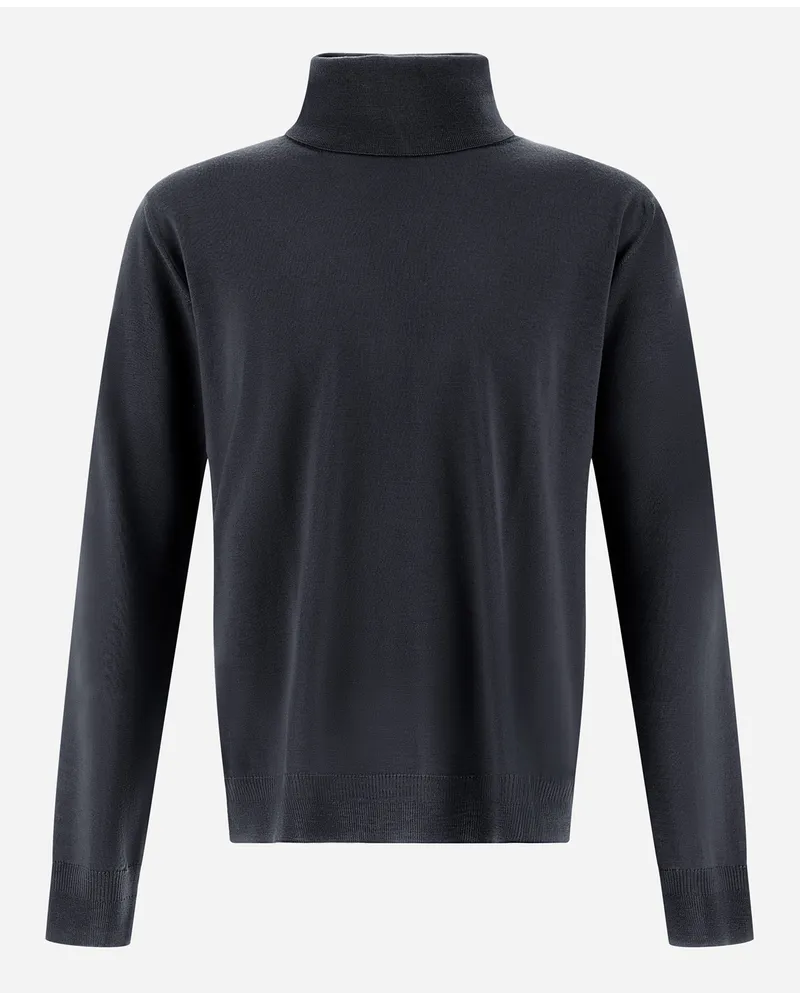 Herno Pulli Resort Aus Endless Wool Dunkelblau