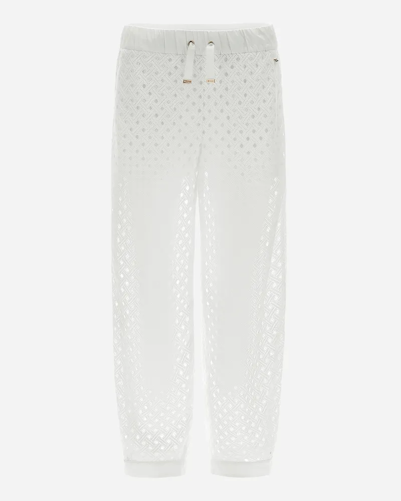 Herno Hose Aus Crochet Lace Und New Techno Taft Weiß