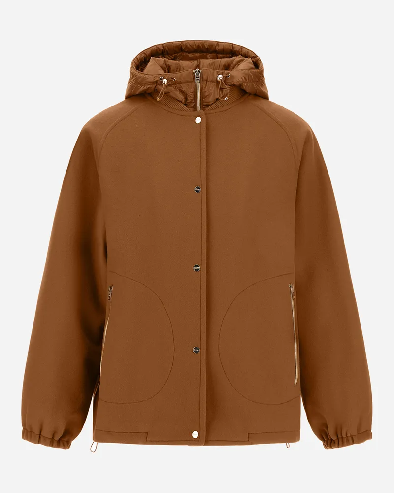 Herno Jacke Aus Wolltuch Und Nylon Ultralight - Frau Parka & Jacken Camel Camel