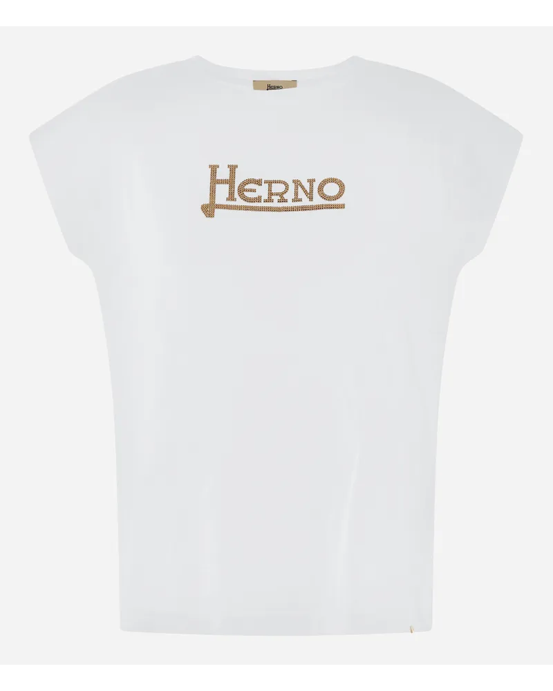 Herno Interlock Jersey T Shirt Weiß