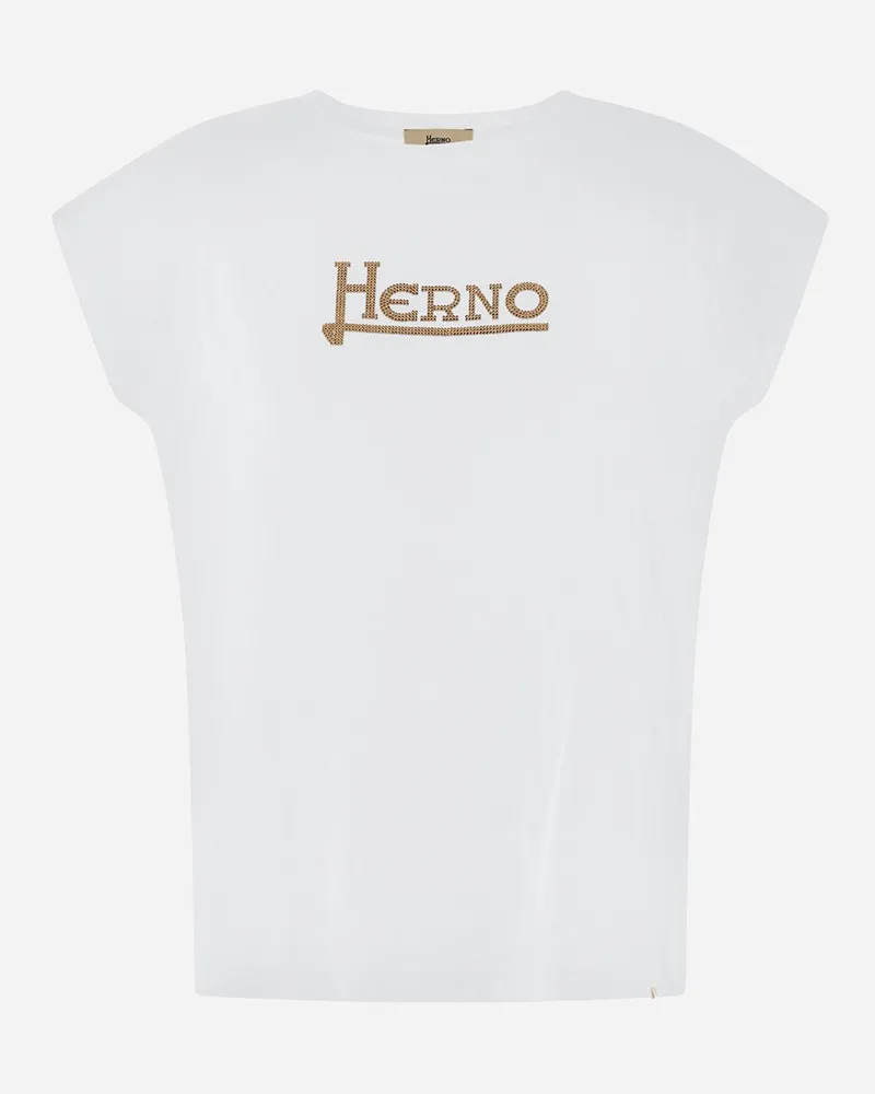 Herno T-shirt Aus Interlock Jersey Weiß