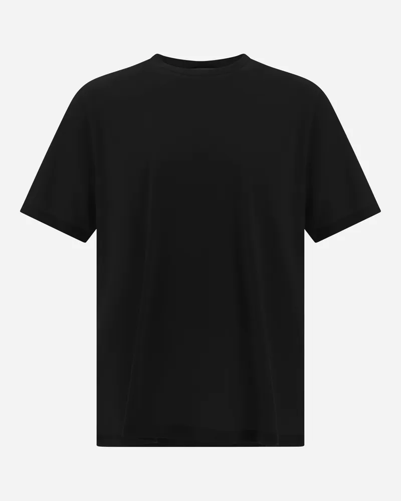 Herno T-shirt Aus Jersey Crepe Schwarz