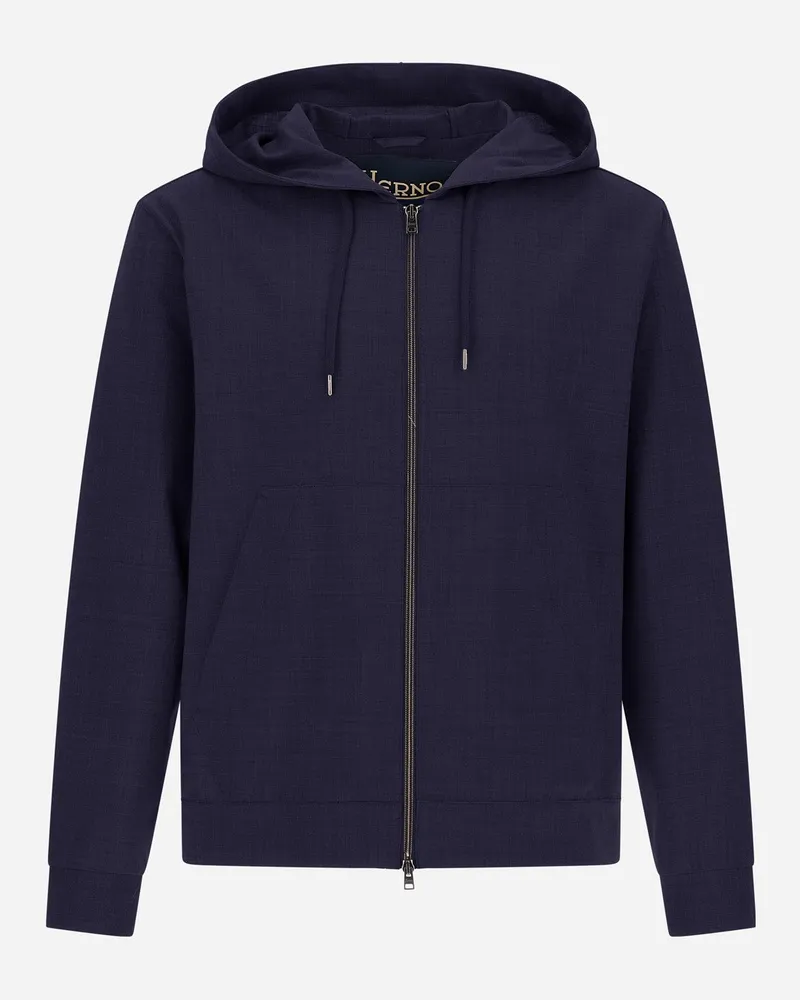 Herno Jacke Aus Light Wool Blend Marineblau