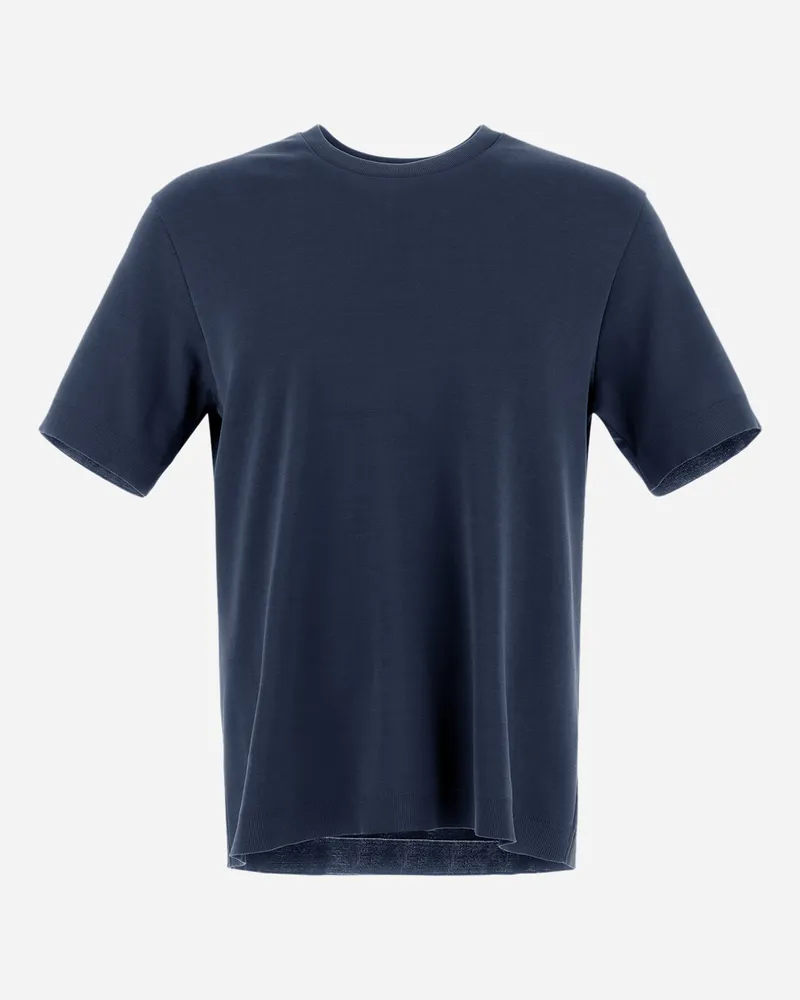 Herno T-shirt Aus Jersey Knit Effect Marineblau