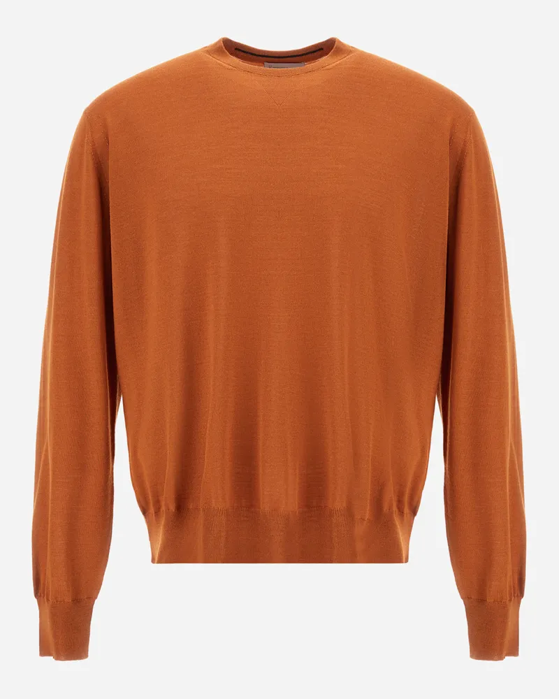 Herno Pullover Resort Aus Wolle Und Seide - Mann Pullover & Strickjacken Kupfer Kupfer