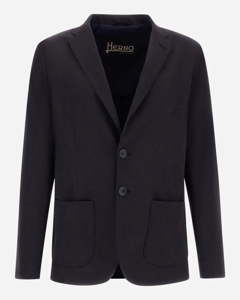 Herno Blazer Aus Seer-crease Marineblau