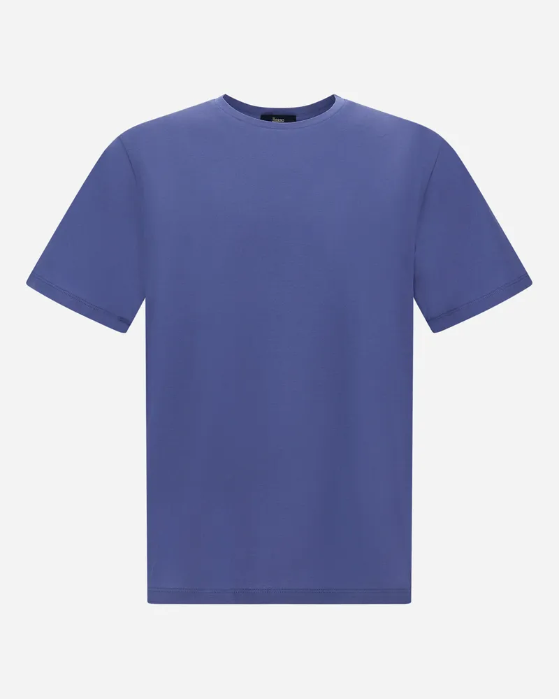 Herno T-shirt Aus Jersey Crepe Hellblau