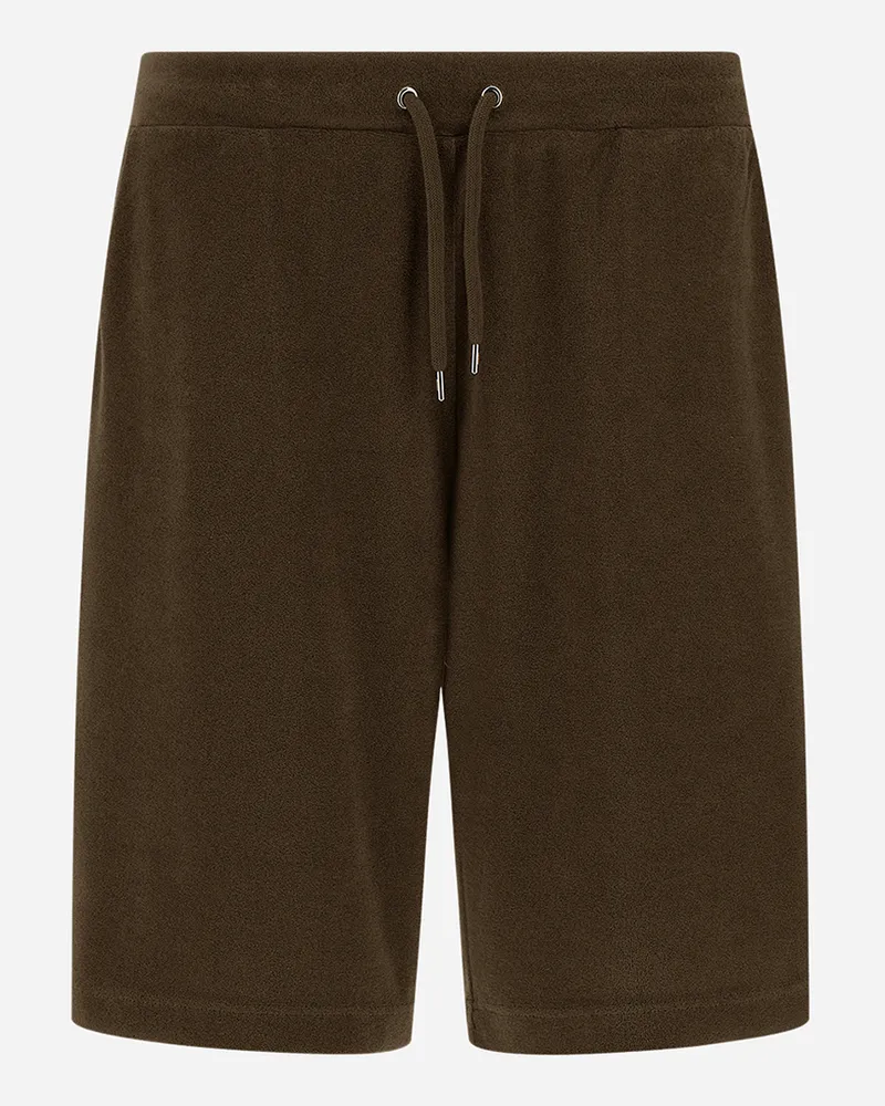 Herno Shorts Aus Sponge Effect Sweater Military