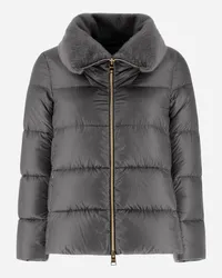 Herno Bomberjacke Aus Nylon Ultralight Und New Lady Faux Fur Grau