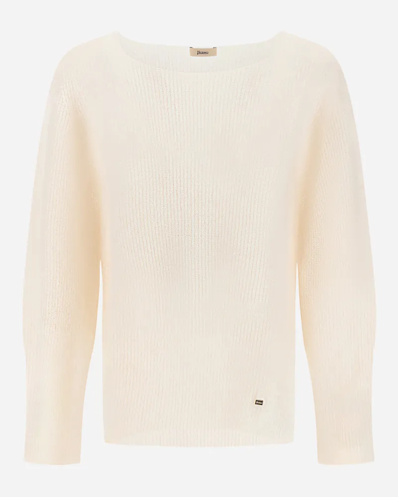 Herno Pullover Aus Alpaka Und Wolle Im Glattstrick - Frau Pullover & Strickjacken Milchweiß Milchweiß