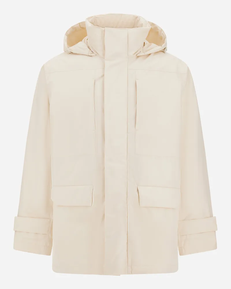 Herno Parka Mit Kapuze Aus 2 Layers Windstopper - Mann Parka & Jacken Elfenbein Elfenbein