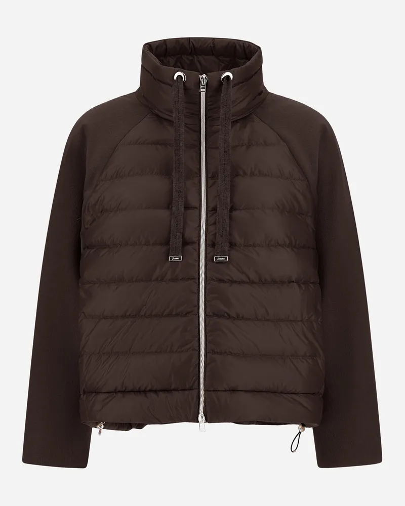 Herno Jacke Resort Aus Flanell Mit Kaschmir-haptik Und Aus Nylon Ultralight - Frau Pullover & Strickjacken Dunkle Schokolade Dunkle