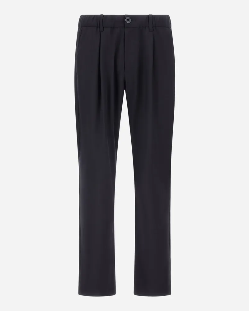 Herno Hose Aus Light Stretch Wooly - Mann Hose Marineblau Marineblau