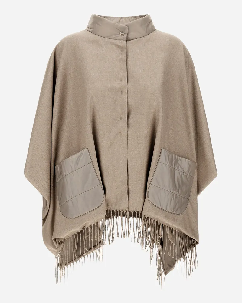 Herno Poncho Aus Summer Silk Und Nylon Ultralight Chantilly