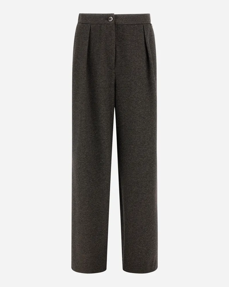 Herno Hose Aus Jacquard Mit Diagonalem Muster - Frau Hose Dunkelbraun Dunkelbraun