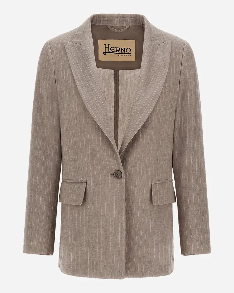Herno Blazer Aus Linen Pinstripe Chantilly