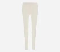 Leggings Aus Wolle Im Rippstrick - Frau Hose Weiß
