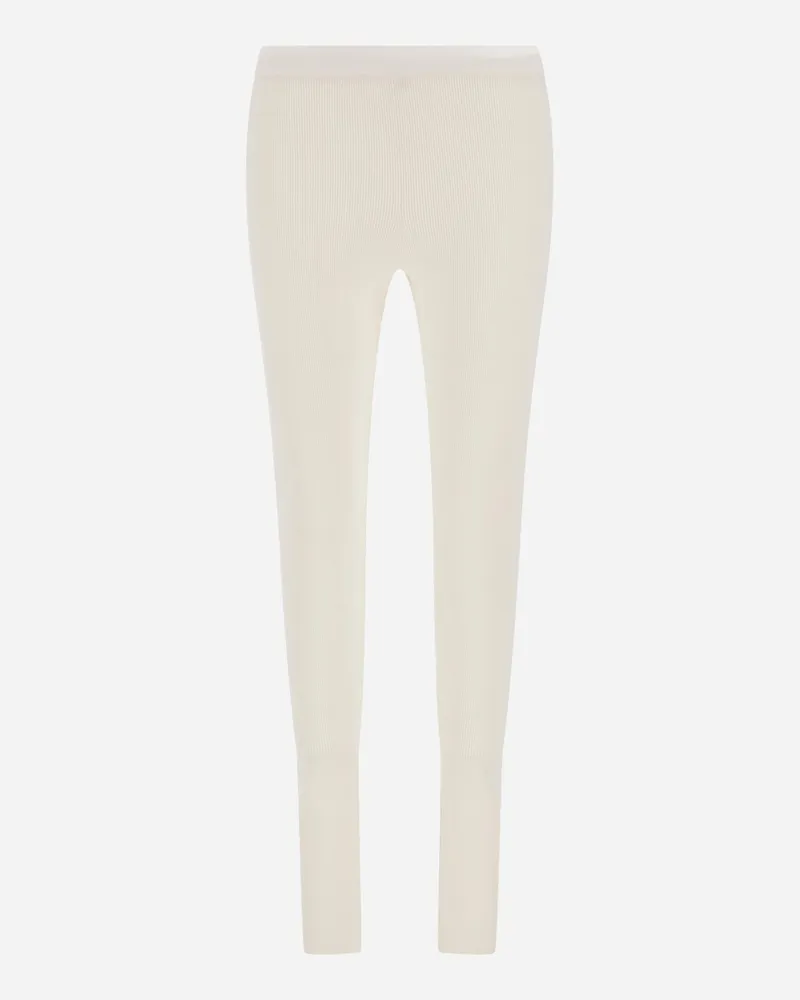 Herno Leggings Aus Wolle Im Rippstrick - Frau Hose Weiß Weiß