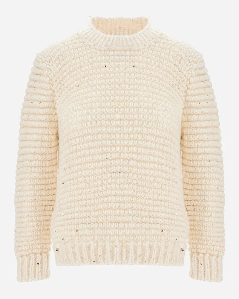 Herno Pullover Resort Aus Einer Alpaka-lurex-mischung - Frau Pullover & Strickjacken Milchweiß Milchweiß