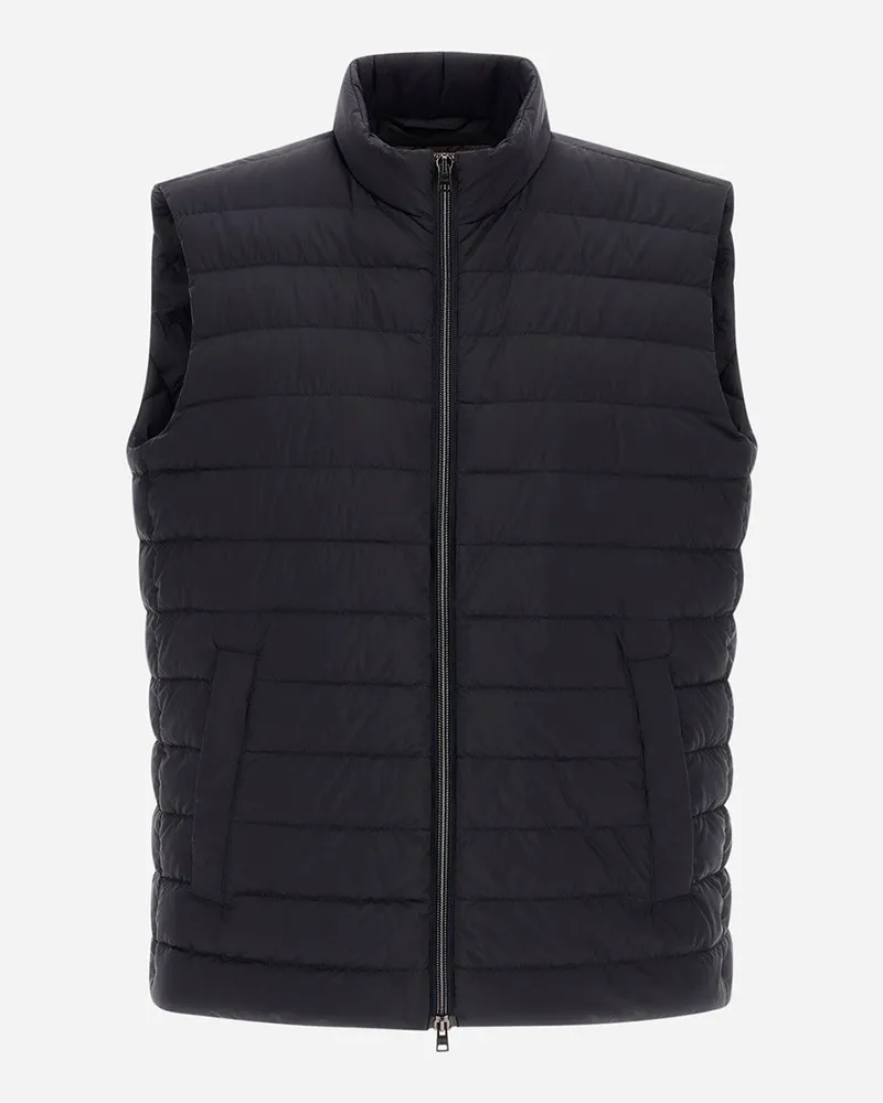 Herno Weste Aus Ecoage Und Monogram Marineblau